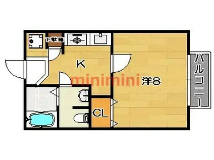 ビッグフォレストII(1K/1階)の間取り写真