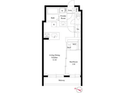 ルネサンス六本木プレミアムコート(1LDK/3階)の間取り写真