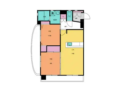 プレシャスコート(2LDK/2階)の間取り写真