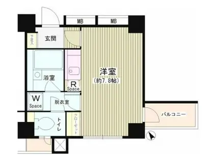 ウィンターベルゼームス坂(ワンルーム/2階)の間取り写真