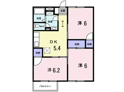 ニューエルディムHISA(3DK/2階)の間取り写真