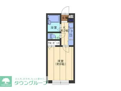 SINCREACE堀切(1K/2階)の間取り写真