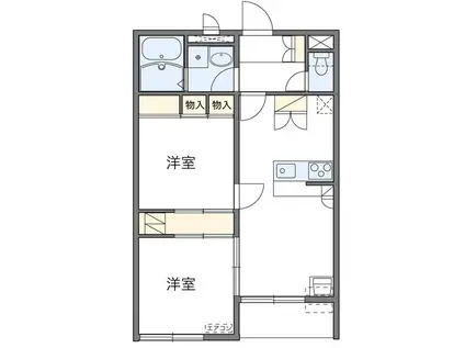 レオパレス大楽寺(2LDK/2階)の間取り写真