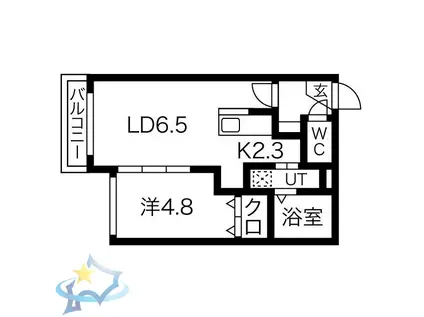 エルプレシア南22条(1LDK/2階)の間取り写真