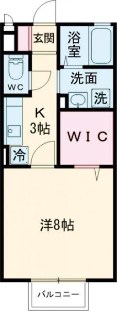 グリーンハイツ西之町(1K/1階)の間取り写真