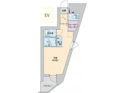 ベルガモット梅屋敷(ワンルーム/5階)の間取り写真