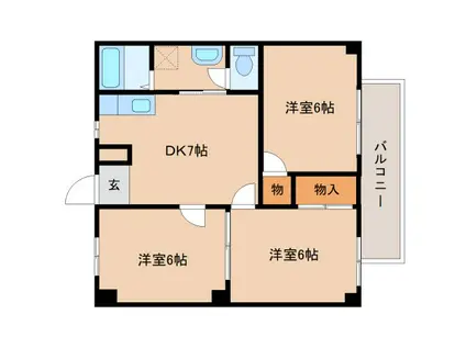 セピアコート(3DK/2階)の間取り写真
