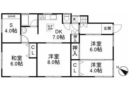 レッドハウス(4SLDK/1階)の間取り写真