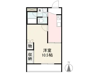 ローズ・シャンブル(1K/2階)の間取り写真