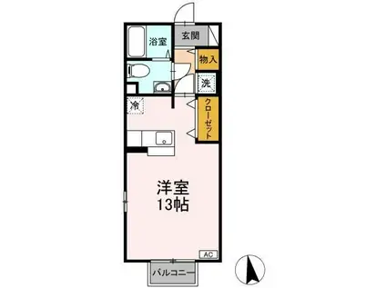 モナリエ(ワンルーム/1階)の間取り写真