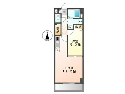 コモド桜山(1LDK/5階)の間取り写真