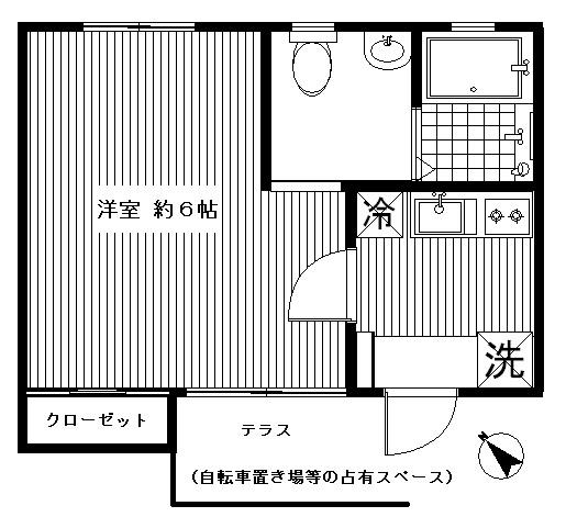 YUI東山(1K/1階)の間取り写真