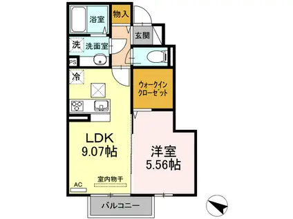 GRAND SOLEIL(1LDK/1階)の間取り写真