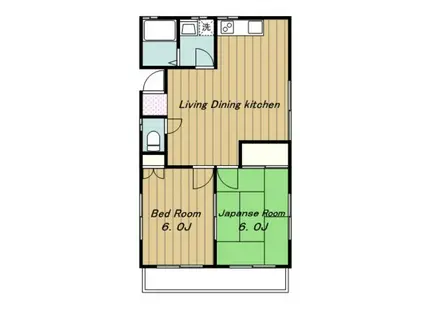 Kハウス(2LDK/2階)の間取り写真