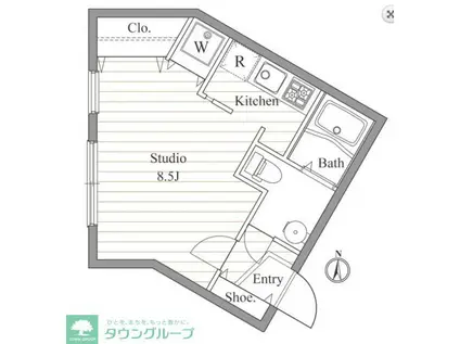 ZESTY春日町(ワンルーム/4階)の間取り写真