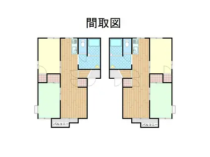 シャンブルB(2LDK/2階)の間取り写真