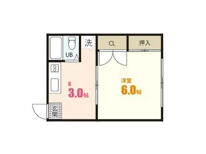 広島高速交通アストラムライン 大塚駅(広島) 徒歩10分 2階建 築37年(1K/1階)の間取り写真