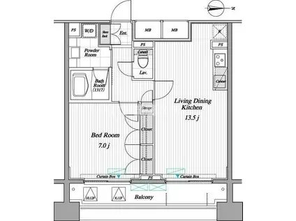 レジディア錦糸町II(1LDK/9階)の間取り写真