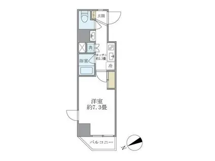 KDXレジデンス文京湯島(1K/3階)の間取り写真