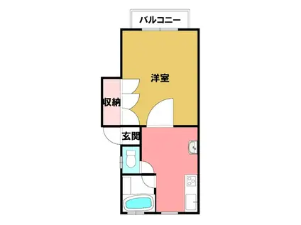 ヴィクトリアヒルズ(1DK/2階)の間取り写真