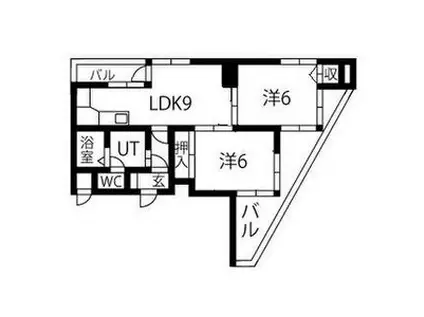 サンメゾン植田(2LDK/12階)の間取り写真