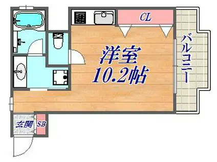 ワコーレ海岸通I・C(ワンルーム/9階)の間取り写真