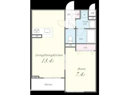 ヴォアチュールエムス(1LDK/2階)の間取り写真