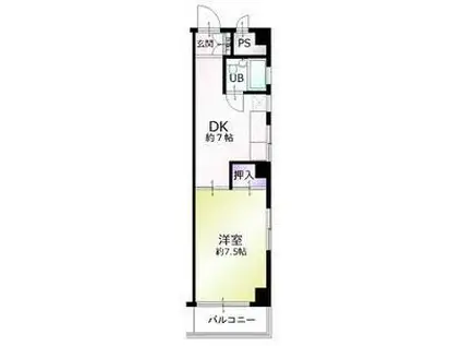 IRIE BLDG(1DK/1階)の間取り写真