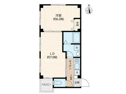 MKM都立大(1LDK/4階)の間取り写真