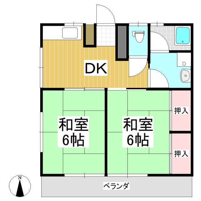コーポSORA(2DK/1階)の間取り写真