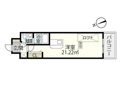 S-FORT鶴見町(ワンルーム/5階)の間取り写真