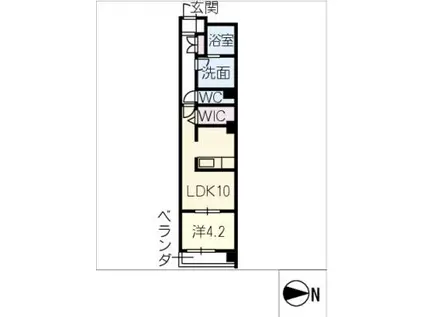 N51 PREMIERE 吹上(1LDK/8階)の間取り写真