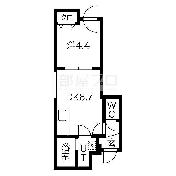 メイプルメゾン(1DK/1階)の間取り写真