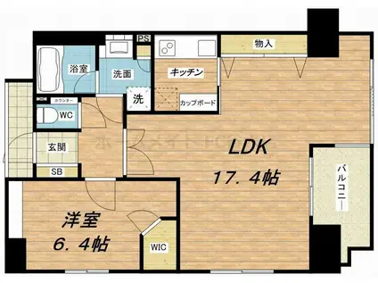 エステムコート心斎橋アルテール(1LDK/4階)の間取り写真