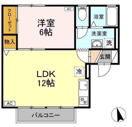 セジュールエイト A(1LDK/2階)の間取り写真