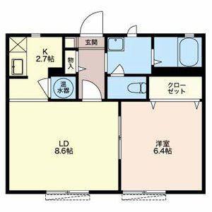 スイレンA棟(1LDK/1階)の間取り写真