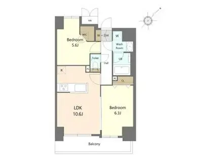 S-RESIDENCE大曽根BRESA(2LDK/6階)の間取り写真