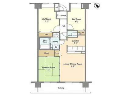 クリサンテーム妙典(3LDK/5階)の間取り写真