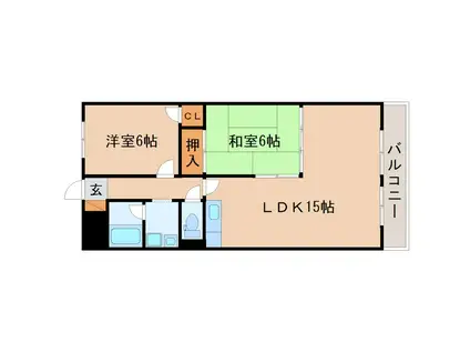 ファミーユ南高田(2LDK/1階)の間取り写真