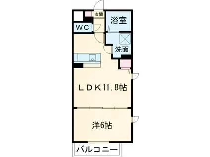ラミューズ宮みらい(1LDK/2階)の間取り写真