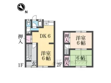 里中荘(3DK/1階)の間取り写真