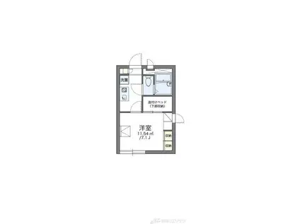 レオパレスハイムシード(1K/2階)の間取り写真