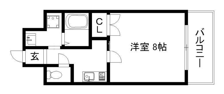 ティムール九条(1K/7階)の間取り写真
