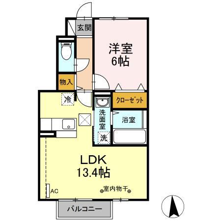 プリマヴェーラ I(1LDK/1階)の間取り写真