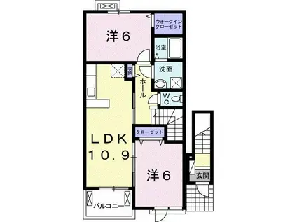 メゾン・チェノワ(2LDK/2階)の間取り写真