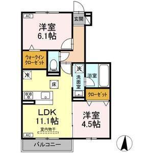 SORAYA GARDEN(2LDK/1階)の間取り写真