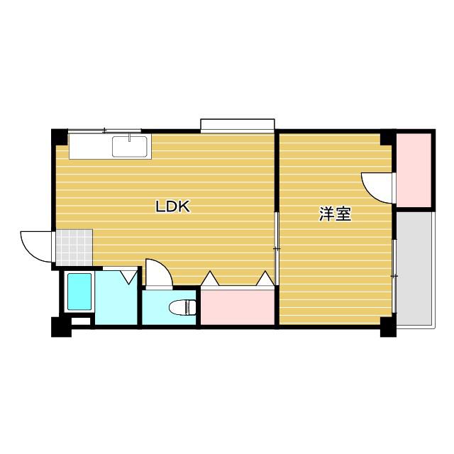 穂積マンション1号館(1LDK/2階)の間取り写真