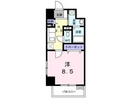 フォレスト引野(1K/4階)の間取り写真