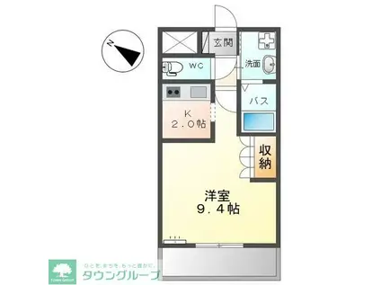 ウイングベル(1K/2階)の間取り写真