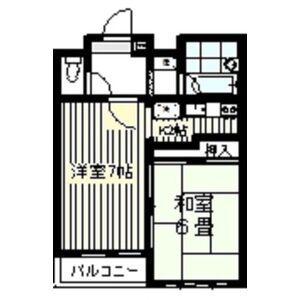 プランドビル木町(2K/1階)の間取り写真